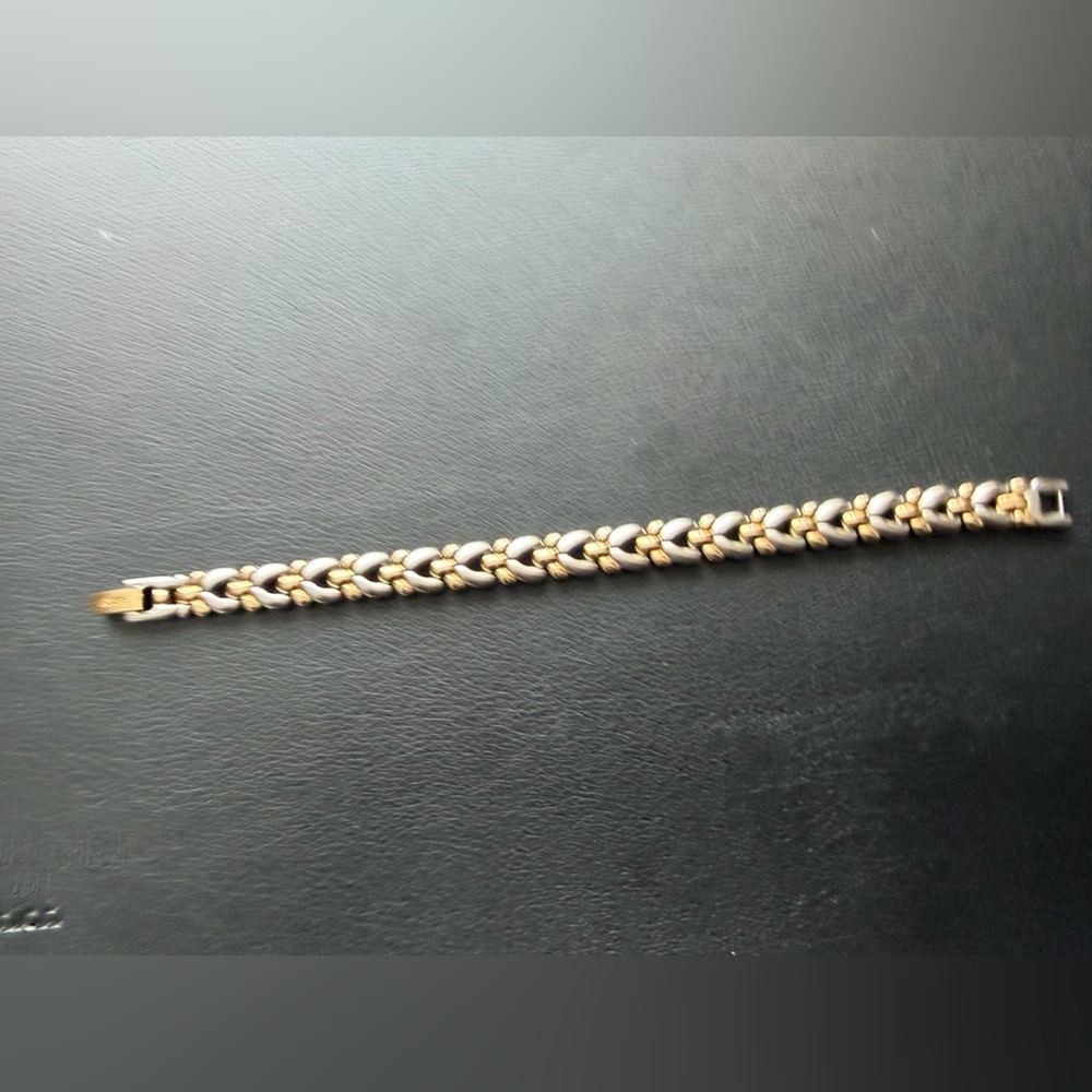 Sharp Two Tone Link Bracelet - Picture 7 of 10